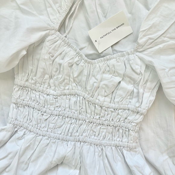 Faithfull the Brand Harmonita Midi Dress White Poplin, size XS - Picture 6 of 6